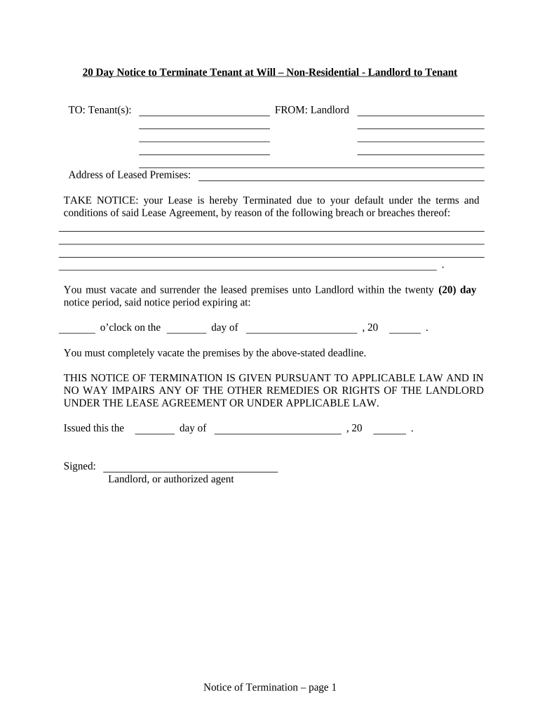 South Carolina Notice Form