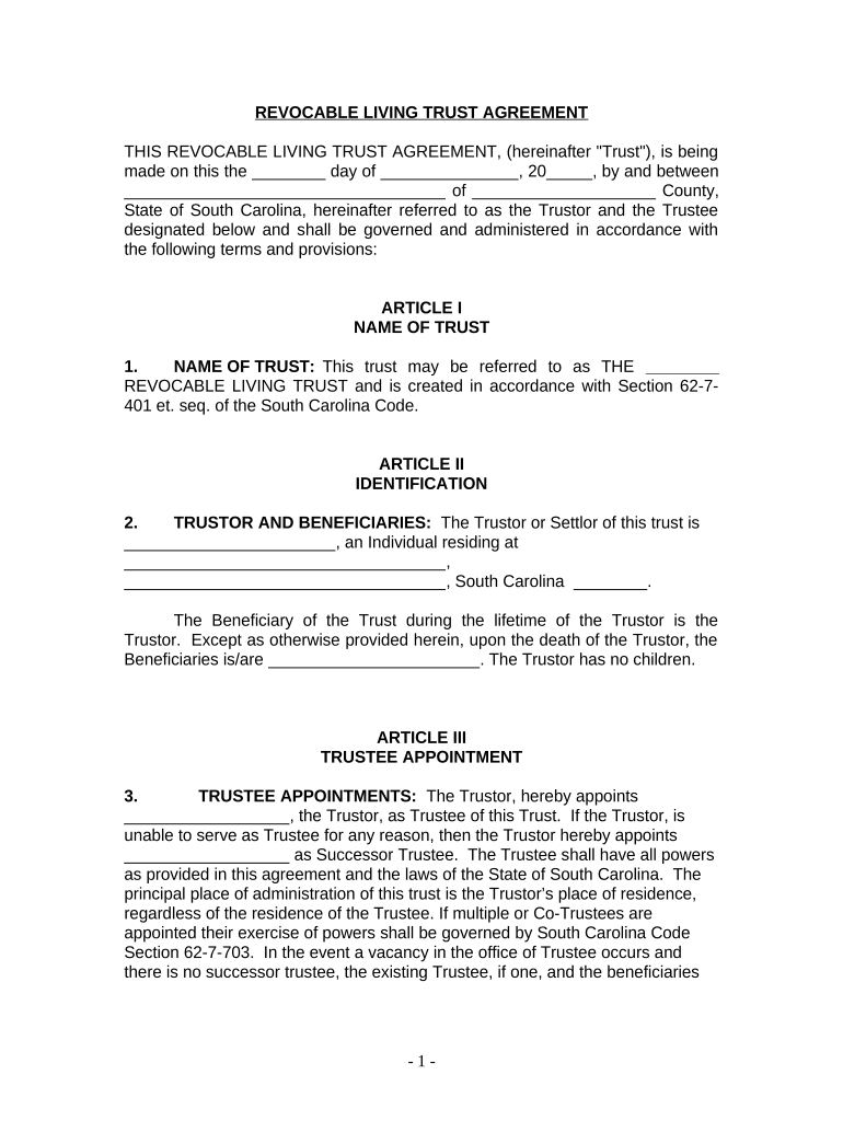 Living Trust Individual  Form