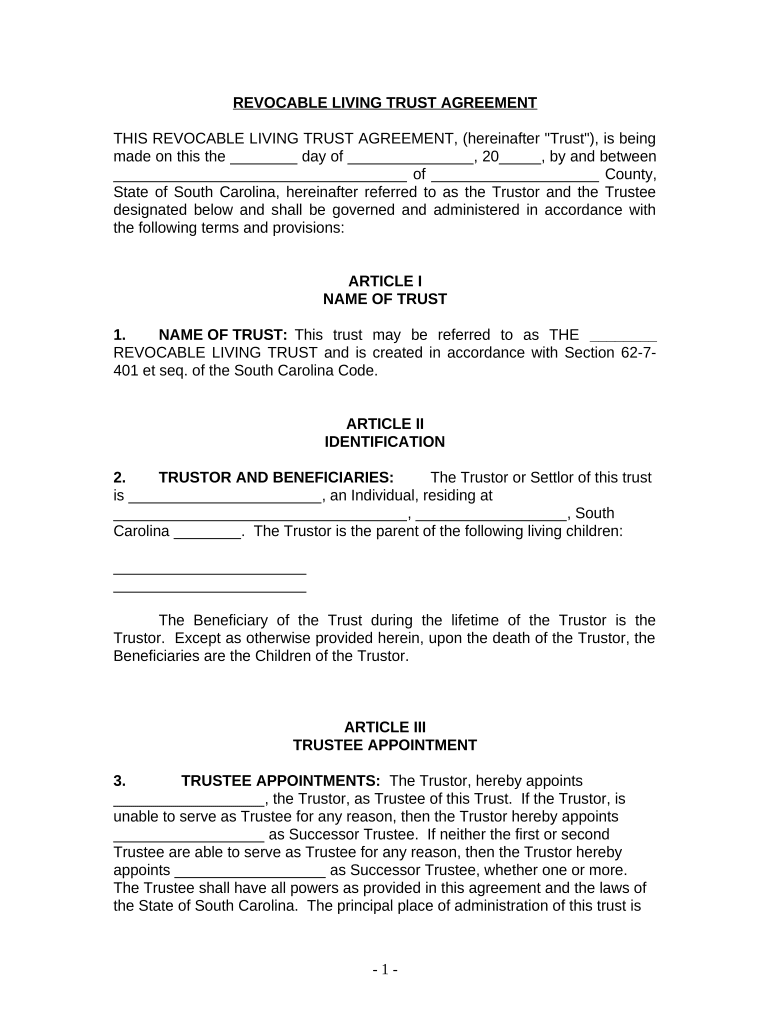 Living Trust Individual  Form