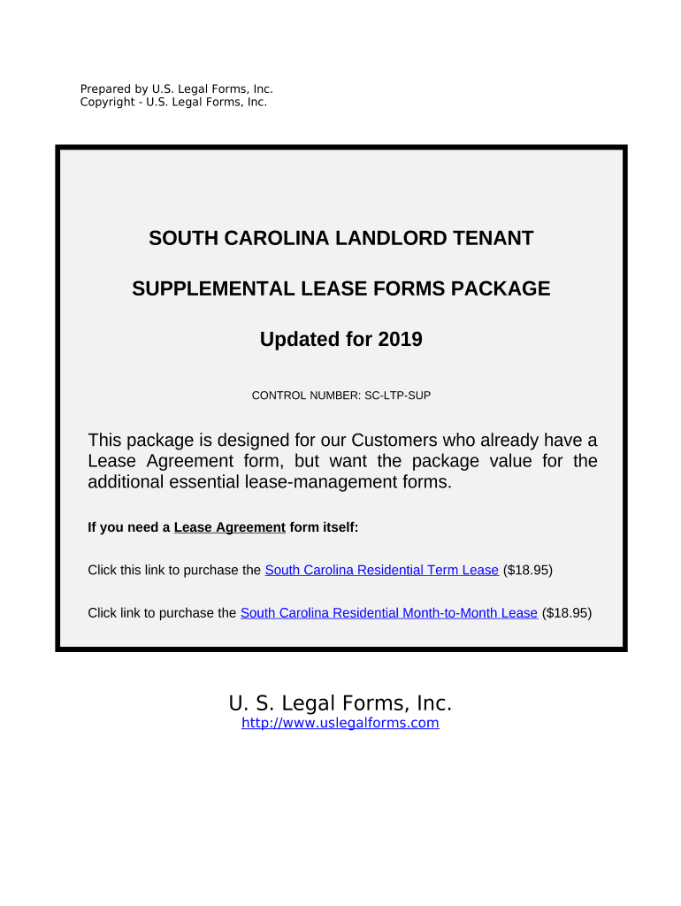 Supplemental Residential Lease Forms Package South Carolina