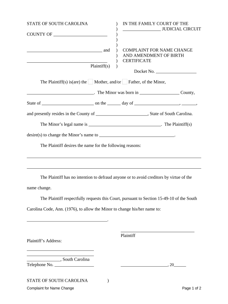 Petition Birth  Form