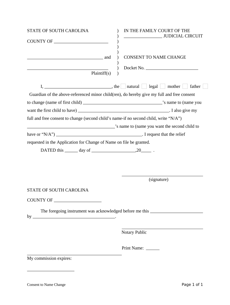 Sc Name Application  Form
