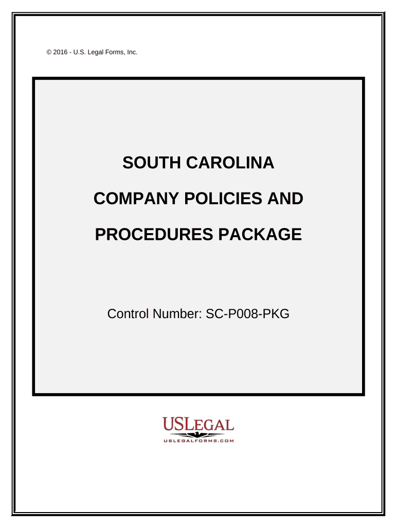 Fill and Sign the Company Employment Policies and Procedures Package South Carolina Form