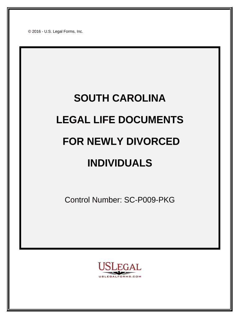 Newly Divorced Individuals Package South Carolina  Form