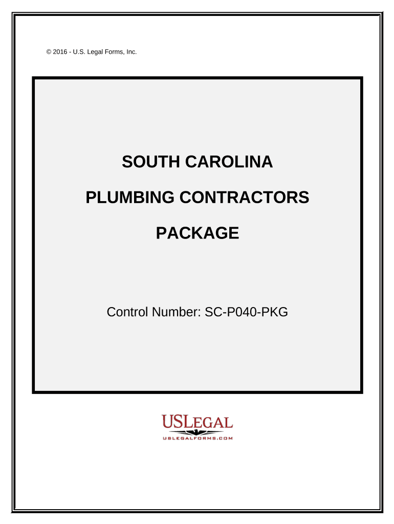 Plumbing Contractor Package South Carolina  Form