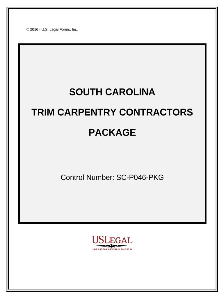 Trim Carpentry Contractor Package South Carolina  Form