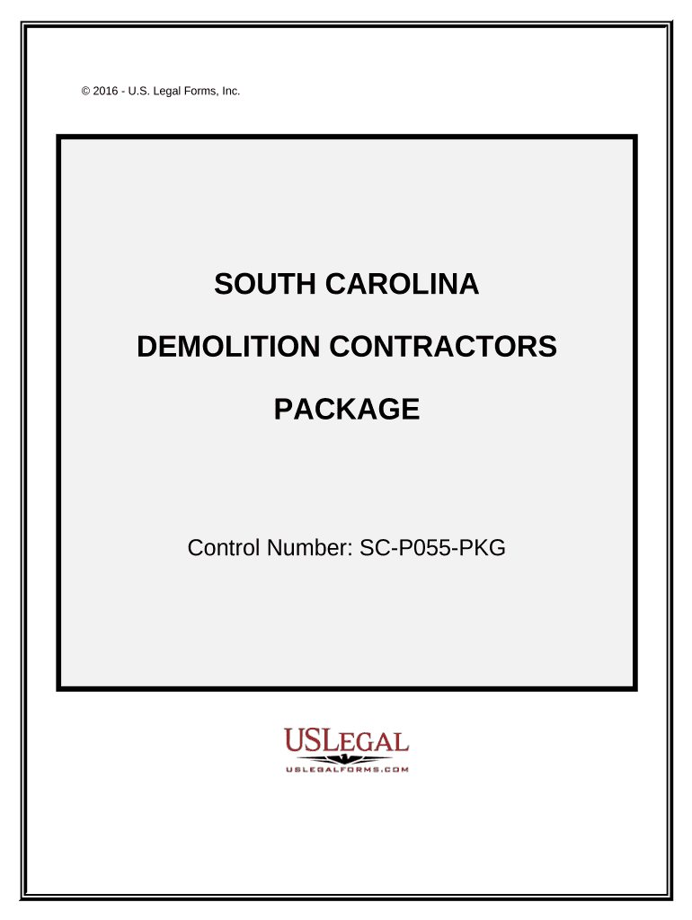 Demolition Contractor Package South Carolina  Form