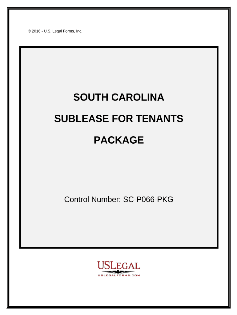 Landlord Tenant Sublease Package South Carolina  Form