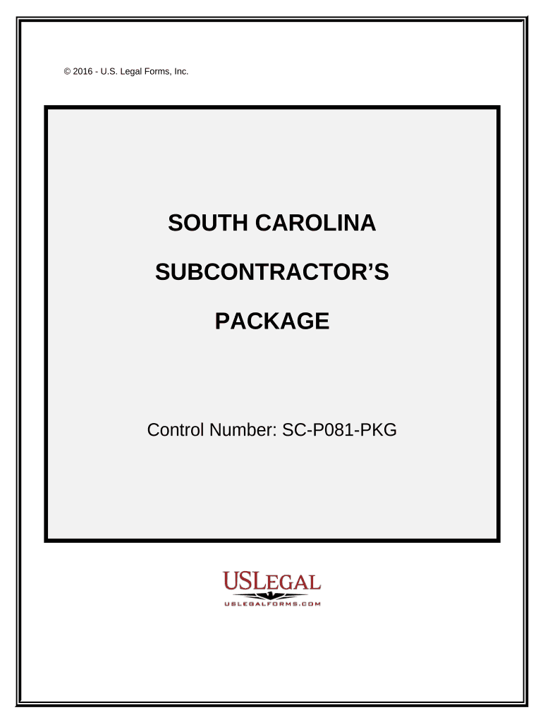 Sc Subcontractors  Form