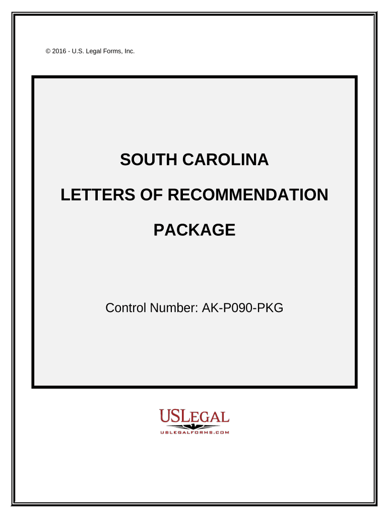 Letters of Recommendation Package South Carolina  Form