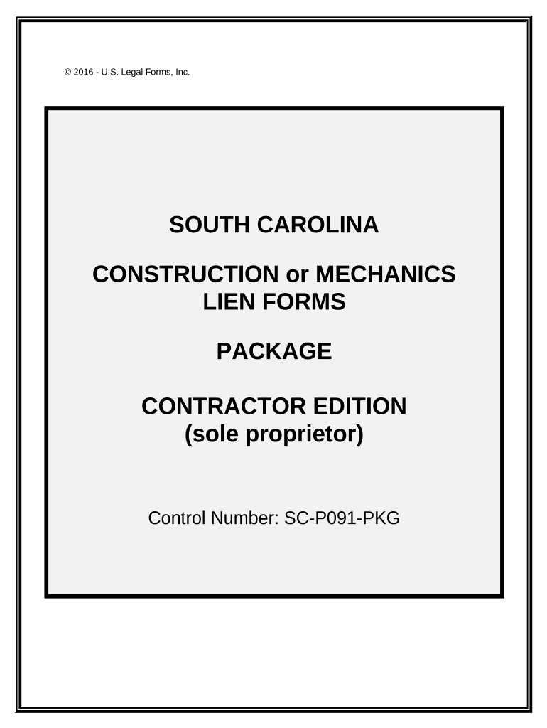 Sc Mechanics Lien  Form