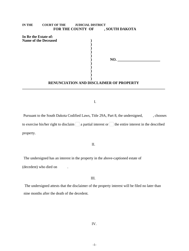 Fill and Sign the South Dakota Property Search Form