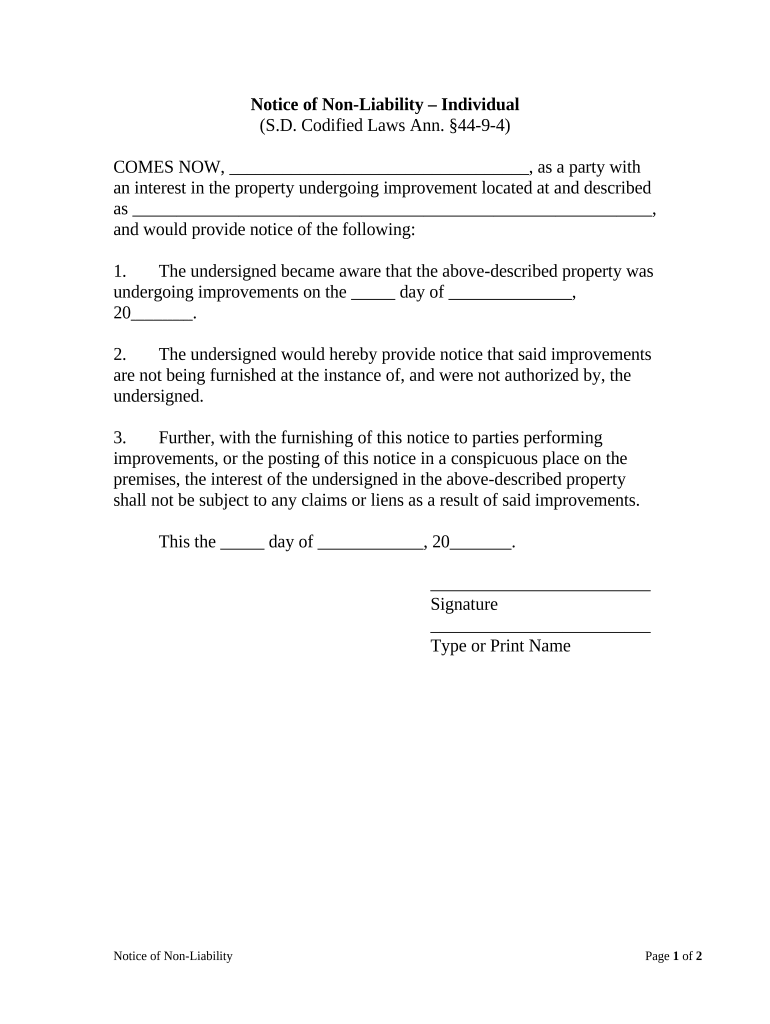 South Dakota Form