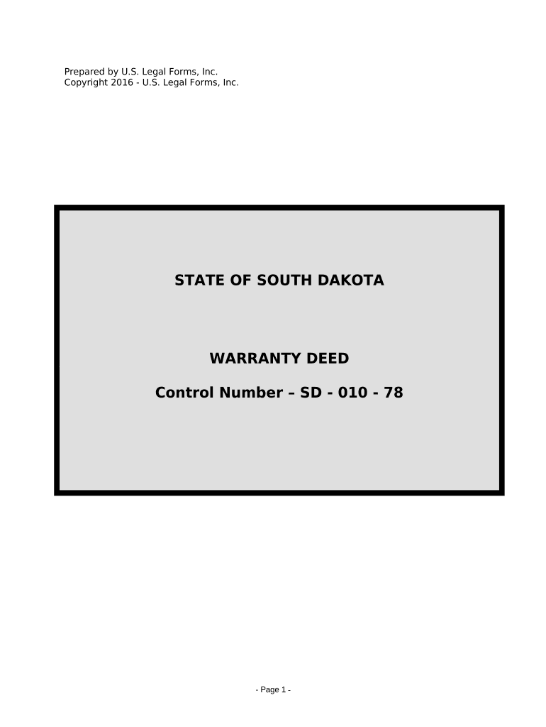Warranty Deed from Corporation to Husband and Wife South Dakota  Form
