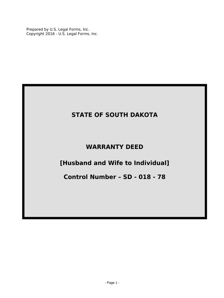 South Dakota Warranty Deed  Form