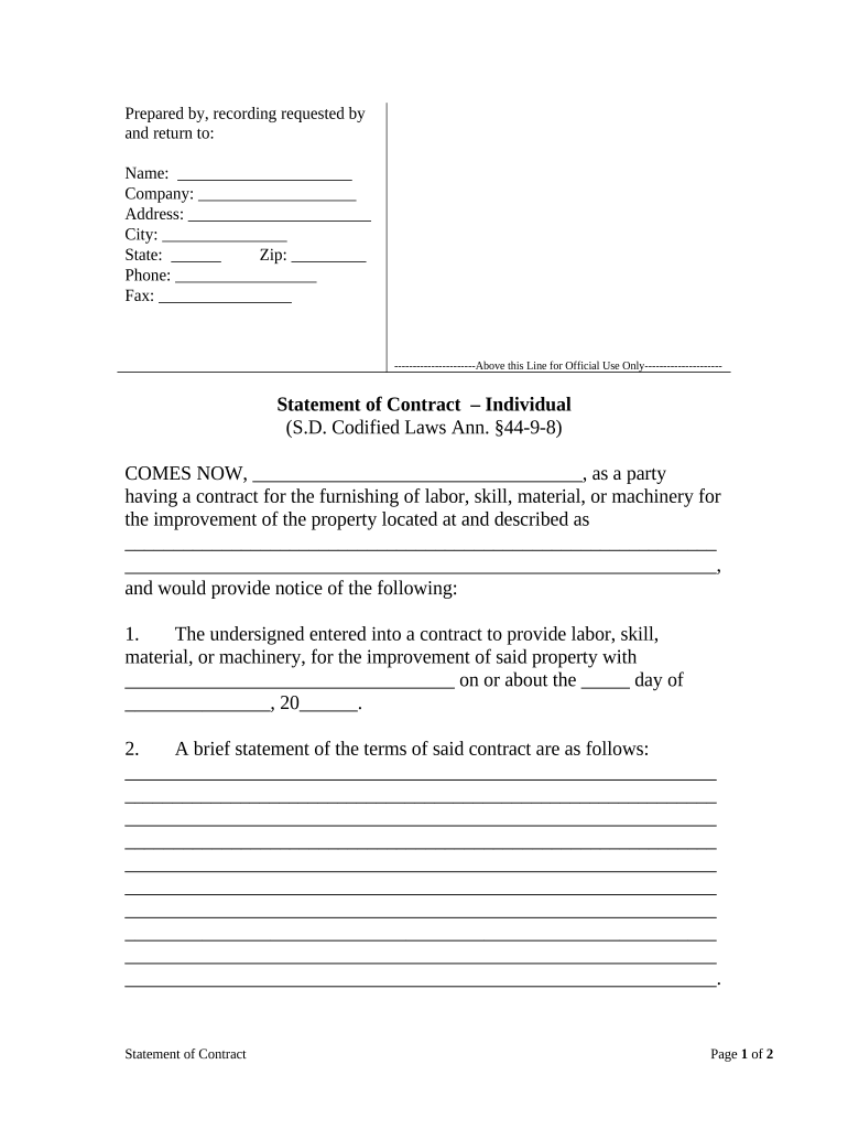 South Dakota Form