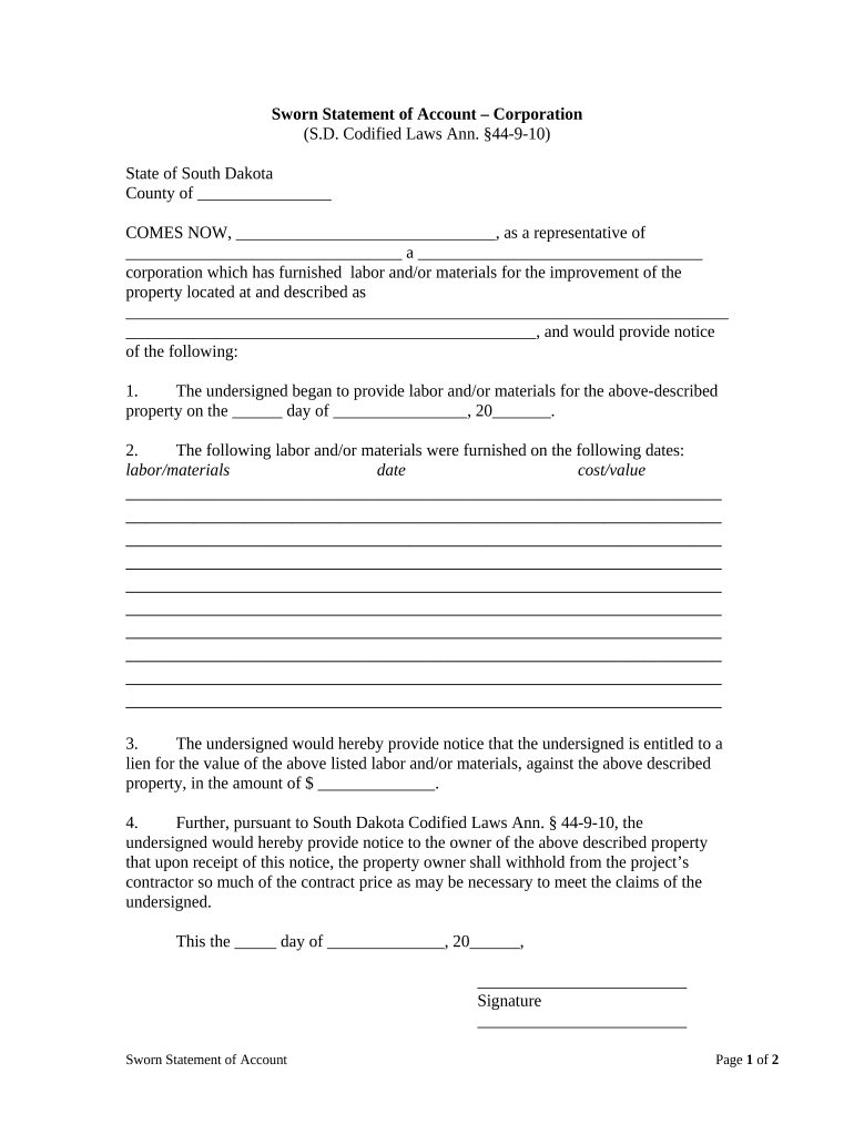 South Dakota Form