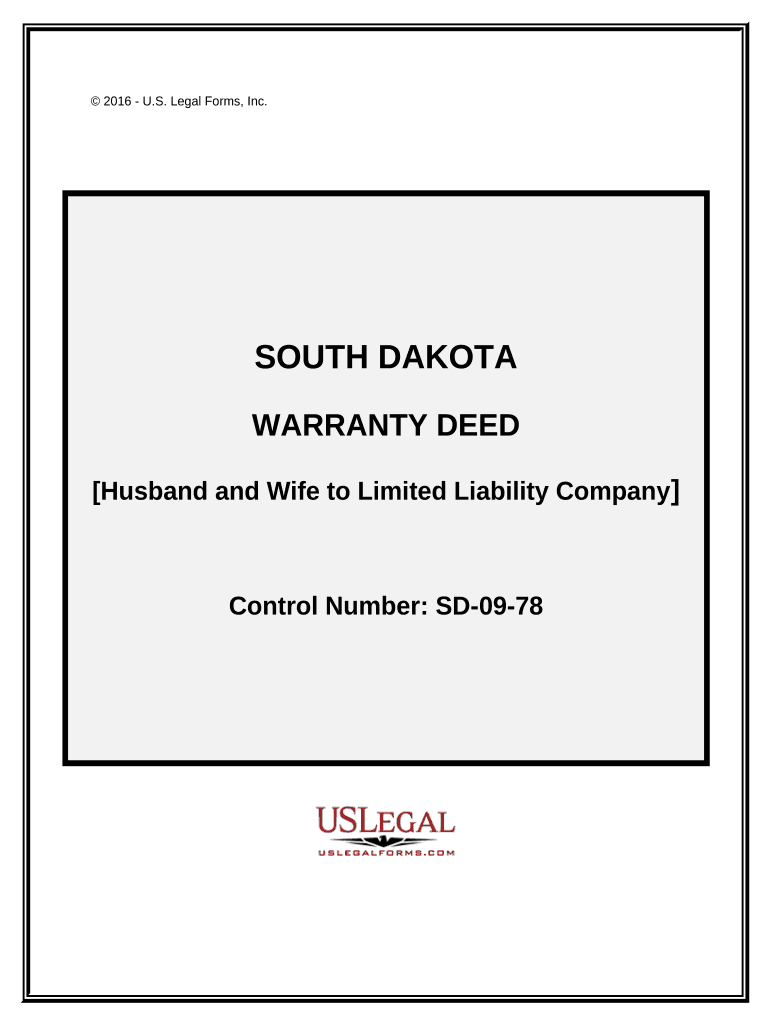 Warranty Deed from Husband and Wife to LLC South Dakota  Form