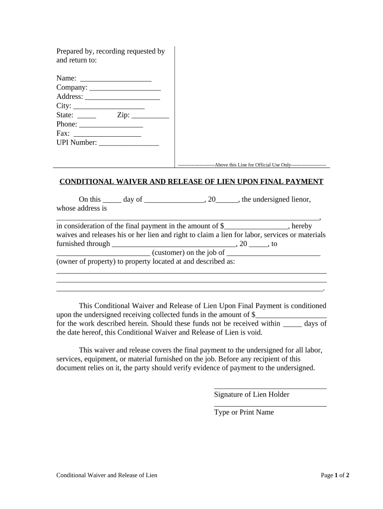 Sd Release Lien  Form