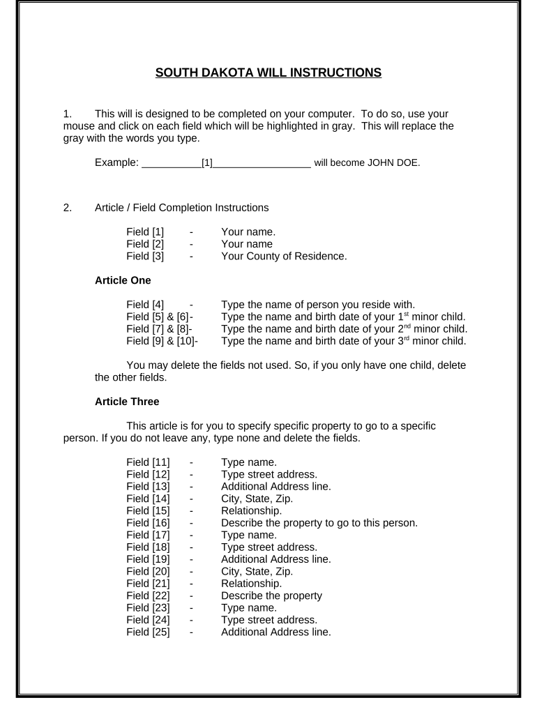 Mutual Wills or Last Will and Testaments for Man and Woman Living Together, Not Married with Minor Children South Dakota  Form