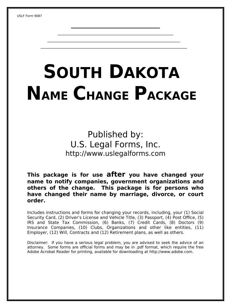 South Dakota Marriage  Form