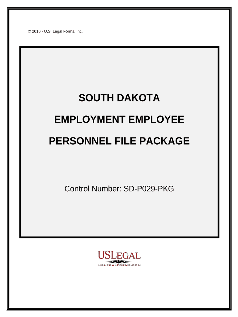 Employment Employee Personnel File Package South Dakota  Form