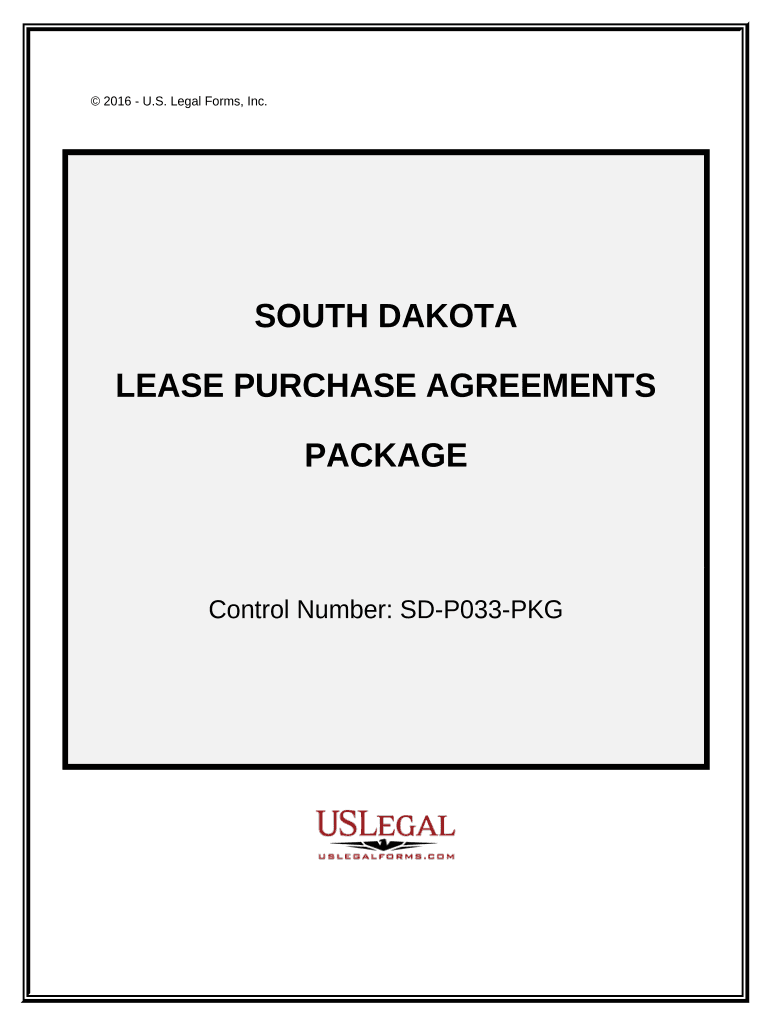 Lease Purchase Agreements Package South Dakota  Form