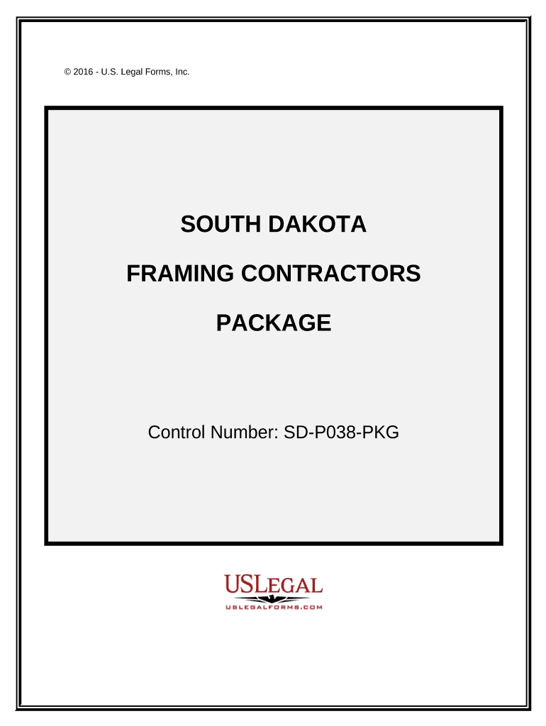 Framing Contractor Package South Dakota  Form