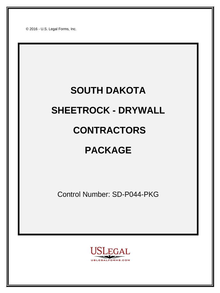 Sheetrock Drywall Contractor Package South Dakota  Form