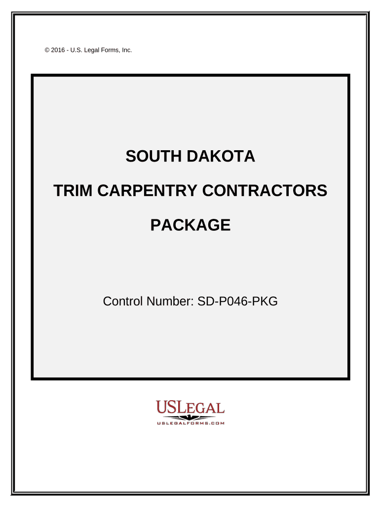 Trim Carpenter Contractor Package South Dakota  Form