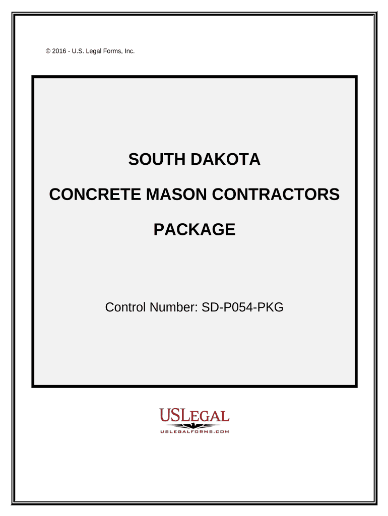 Concrete Mason Contractor Package South Dakota  Form