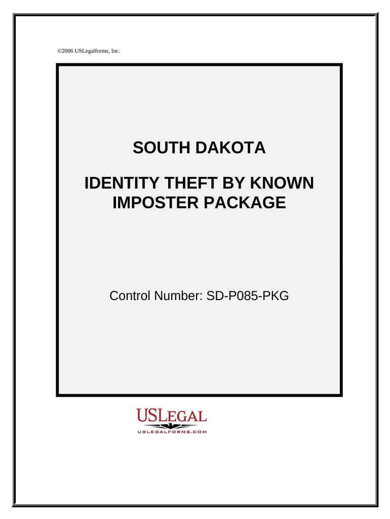 Identity Theft by Known Imposter Package South Dakota  Form