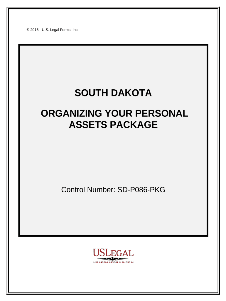 Organizing Your Personal Assets Package South Dakota  Form
