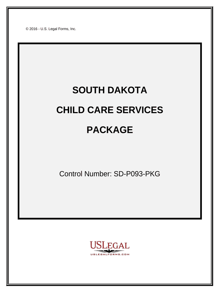 Child Care Services Package South Dakota  Form