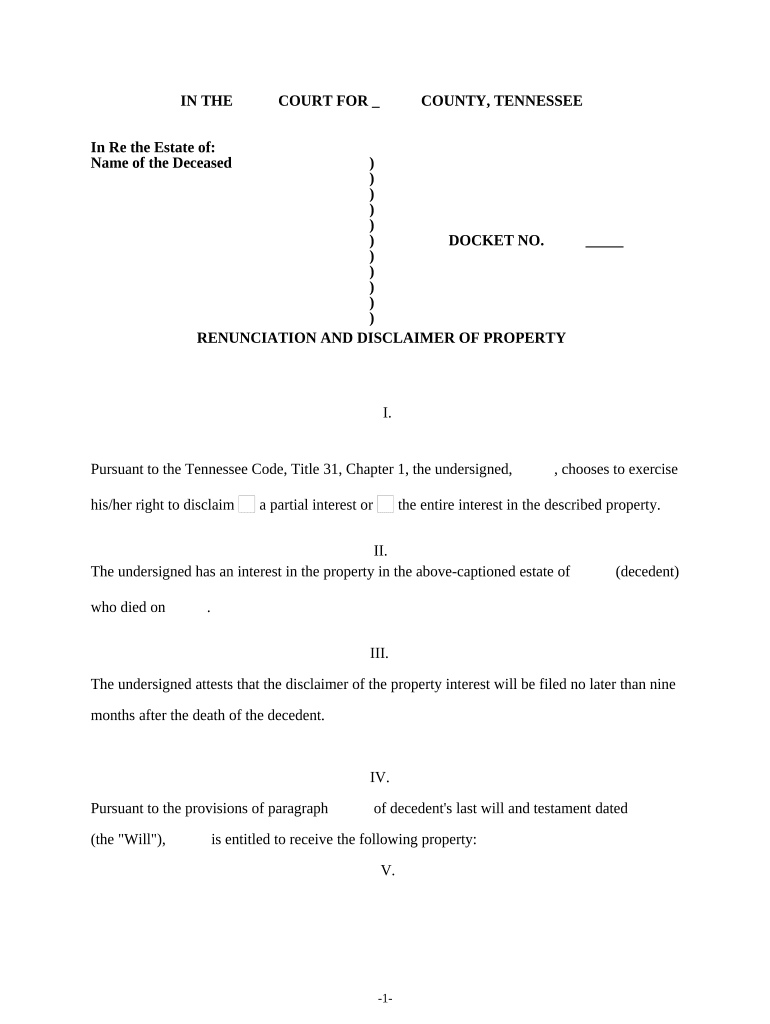 Tn Disclaimer  Form