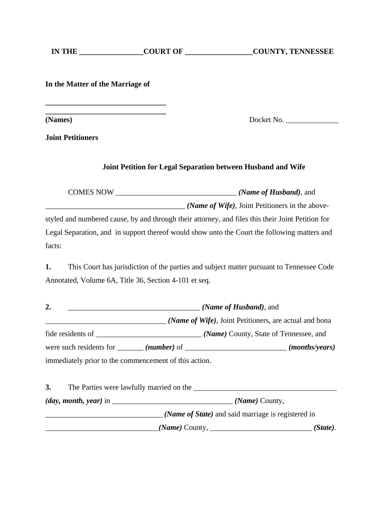 Tennessee Joint Property  Form