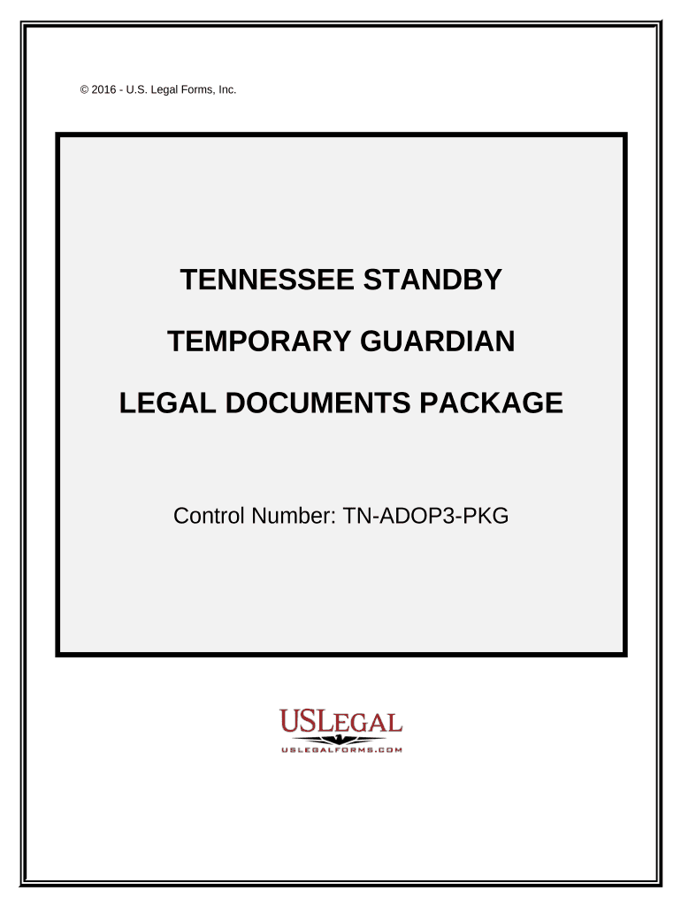 Tennessee Standby Temporary Guardian Legal Documents Package Tennessee  Form