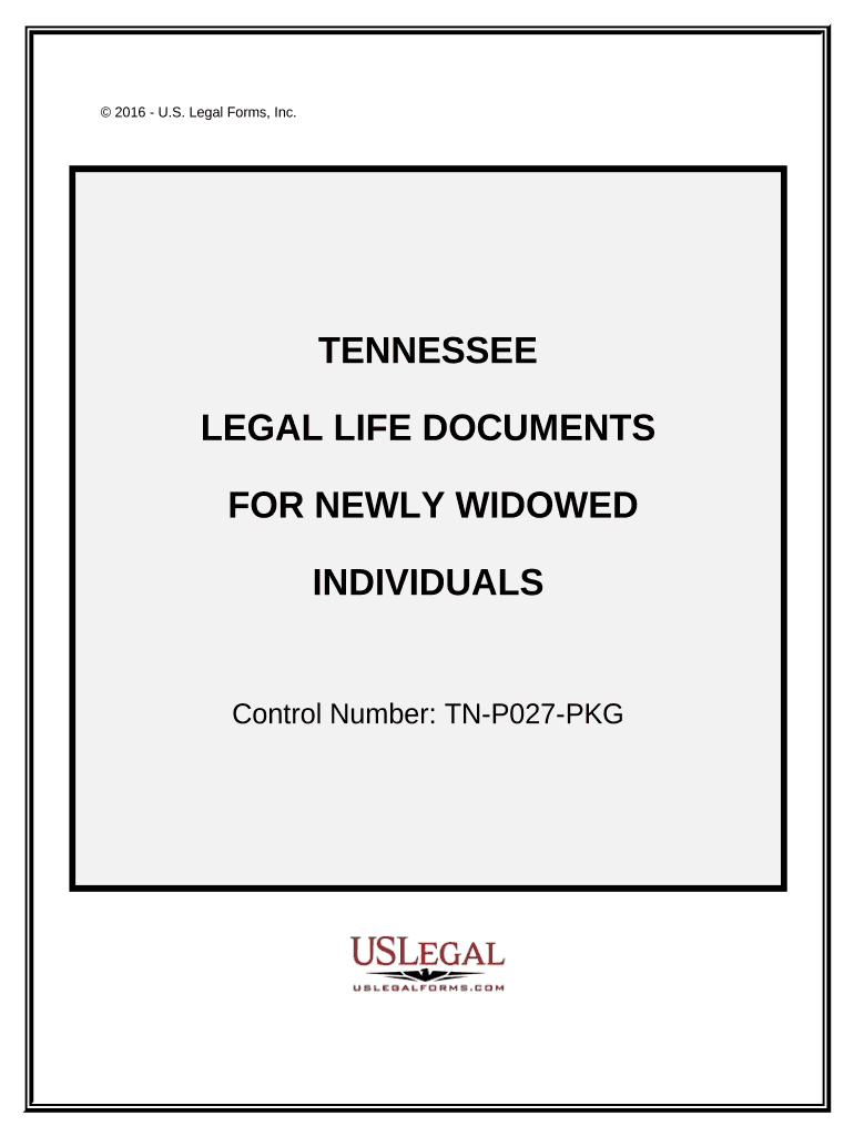 Newly Widowed Individuals Package Tennessee  Form