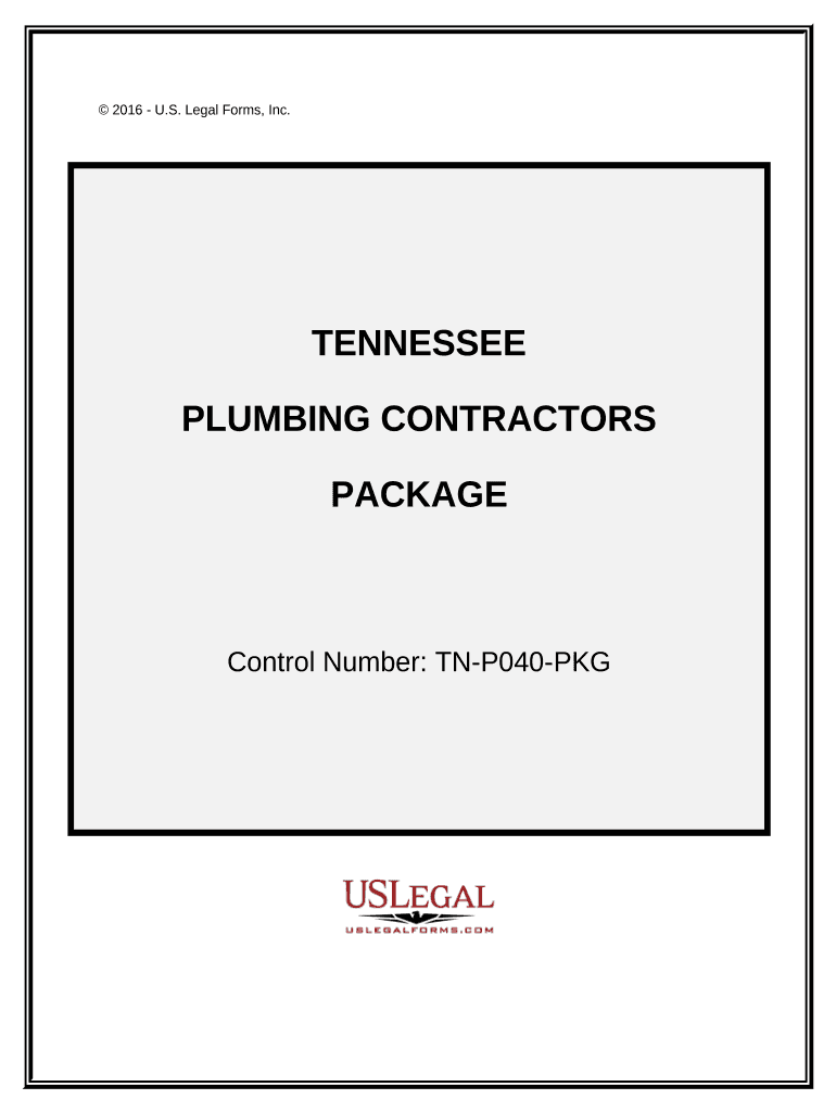 Plumbing Contractor Package Tennessee  Form