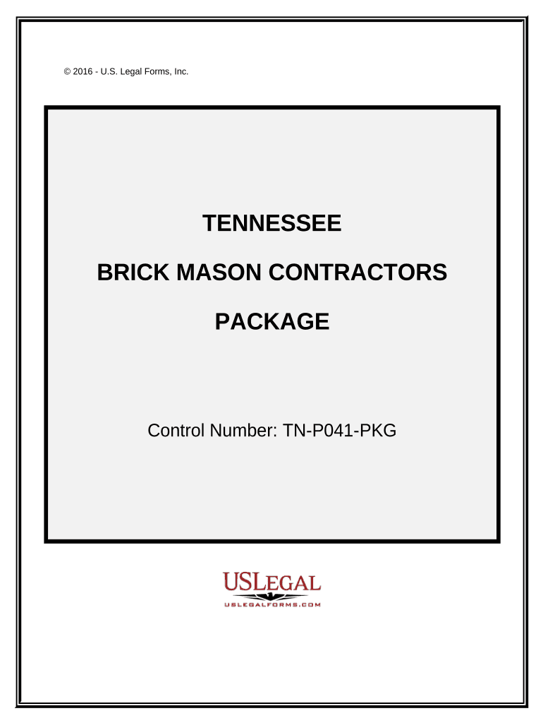 Brick Mason Contractor Package Tennessee  Form