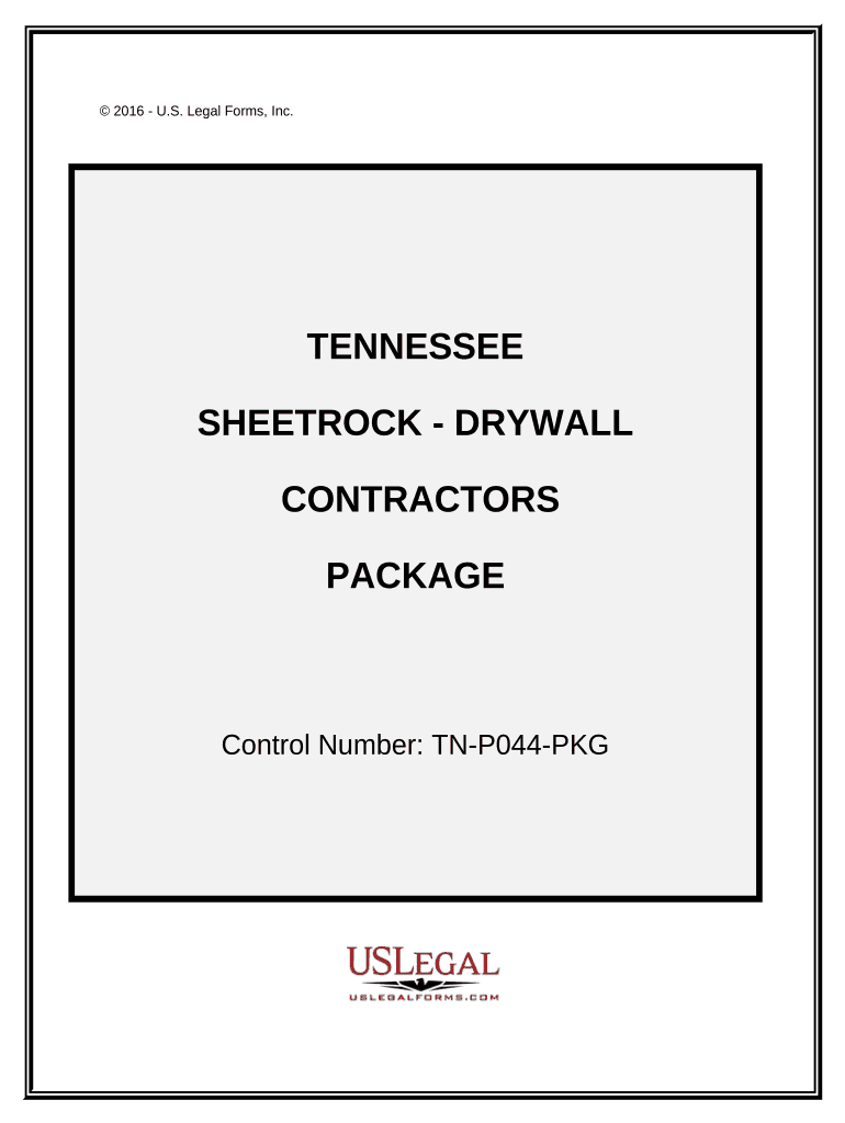 Sheetrock Drywall Contractor Package Tennessee  Form