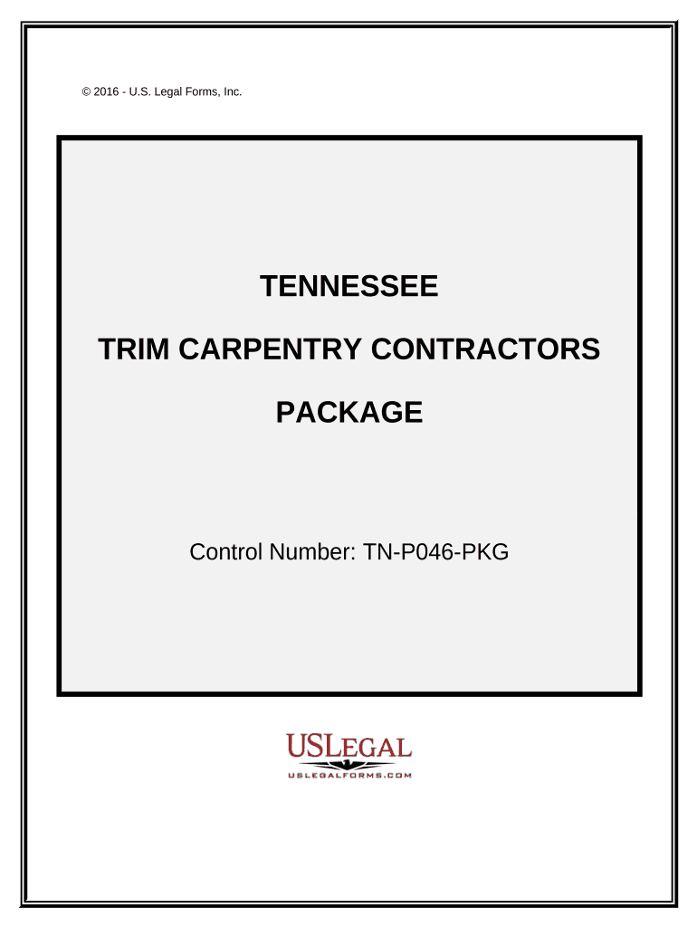Trim Carpentry Contractor Package Tennessee  Form