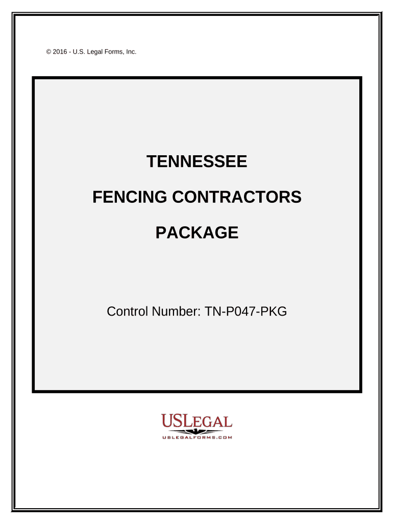 Fencing Contractor Package Tennessee  Form