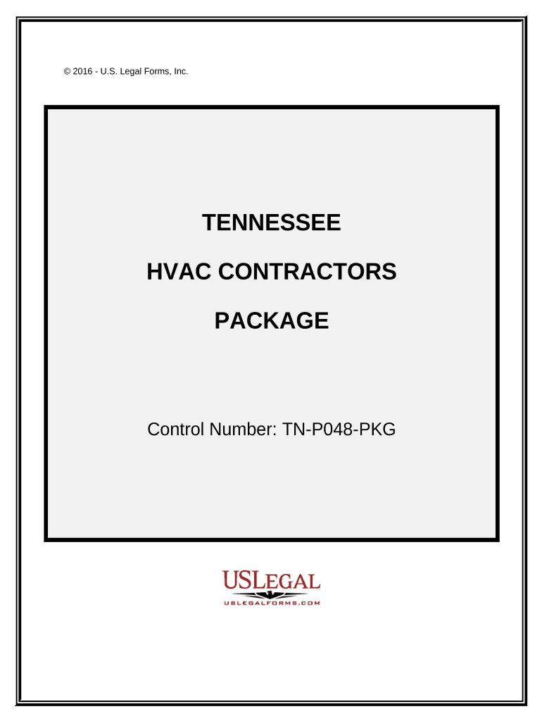 HVAC Contractor Package Tennessee  Form