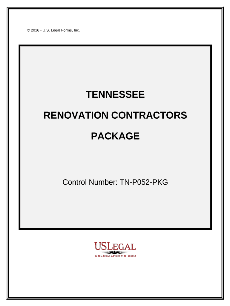 Renovation Contractor Package Tennessee  Form
