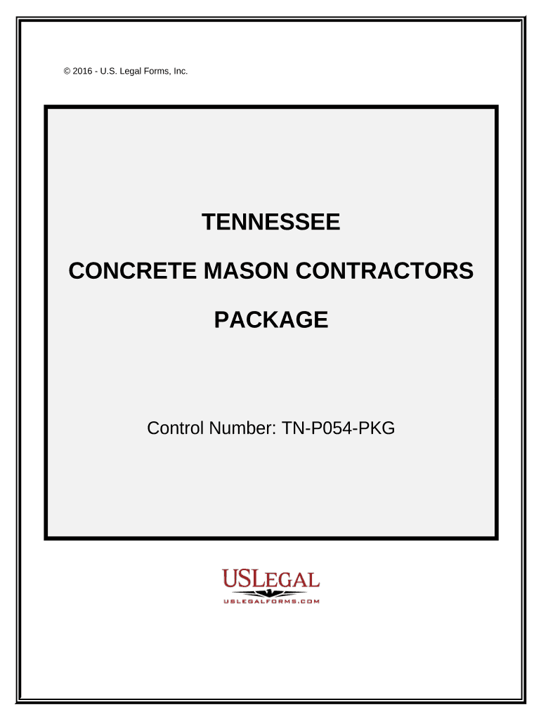 Concrete Mason Contractor Package Tennessee  Form