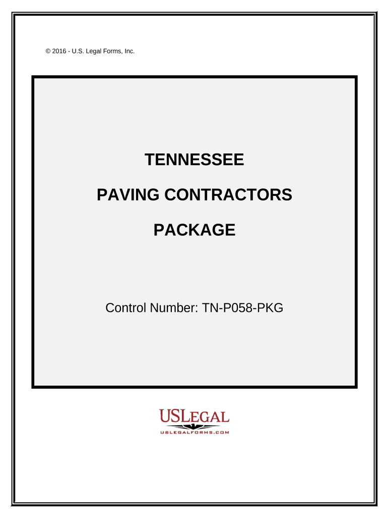 Paving Contractor Package Tennessee  Form
