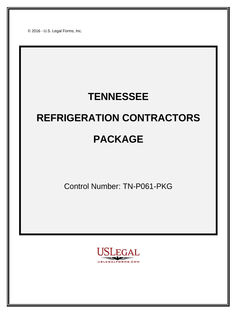Refrigeration Contractor Package Tennessee  Form