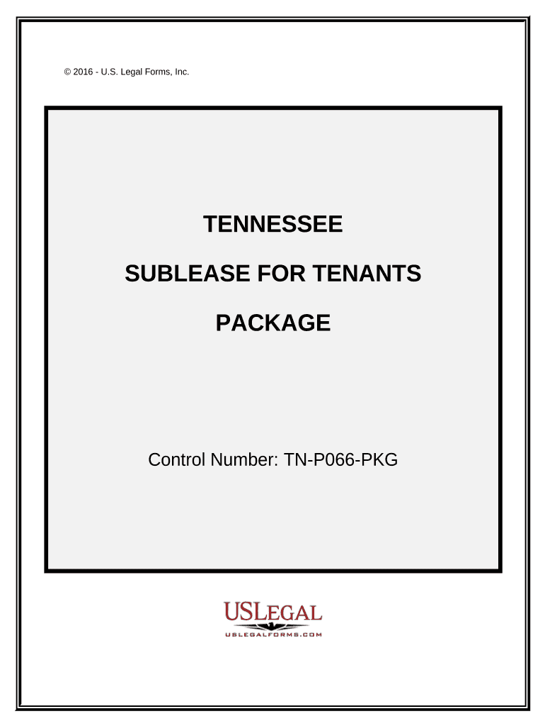 Landlord Tenant Sublease Package Tennessee  Form