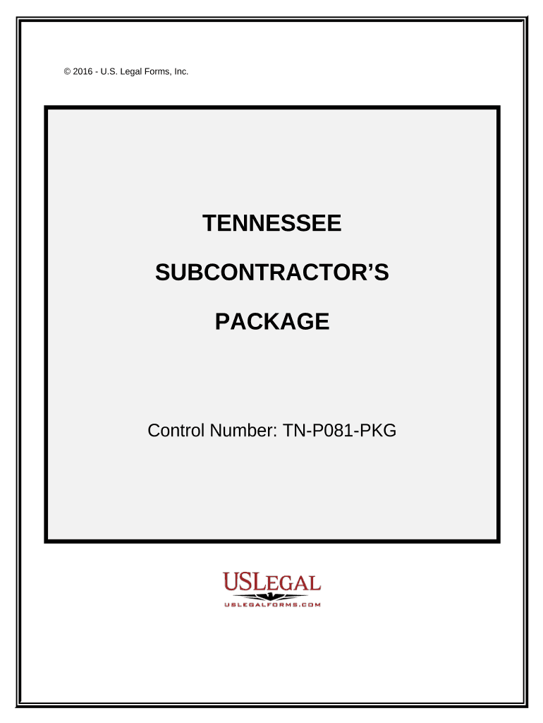 Subcontractors Package Tennessee  Form